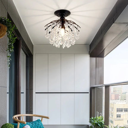 Plafonnier LED en cristal doré pour décoration contemporaine — LZ4X9JQ