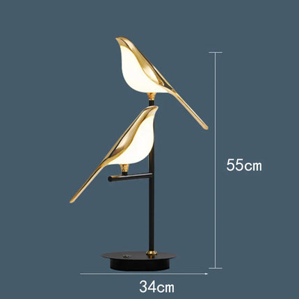 Lampe de table LED design postmoderne oiseau en alliage et acrylique doré — LZ4X9P