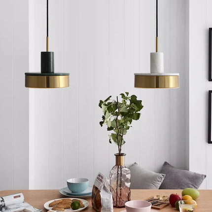 Suspension à tête unique en marbre avec lampe trois tons pour intérieur — LZ4P9XQ