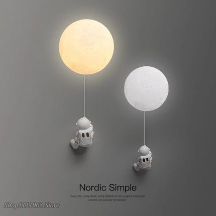 Applique murale 3D astronaute avec lune décorative pour enfants — LZ4X9B