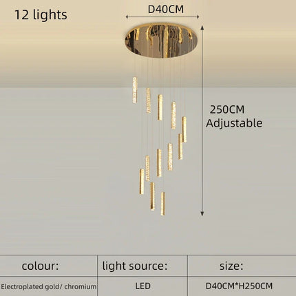 Lustre LED en cristal doré pour éclairage intérieur raffiné — LZ4X9M