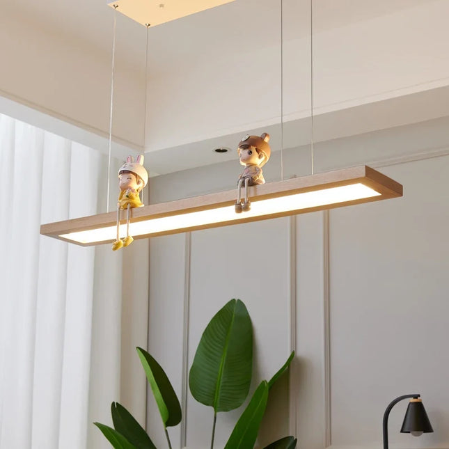 Suspension nordique minimaliste en bois avec LED créative — LZ4X9P