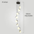 8 lampes noires / Lumière neutre