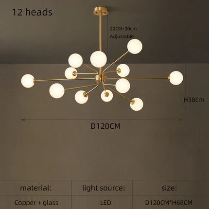 Lustre décoratif en cuivre style nordique pour intérieur — LZ4P9XQ