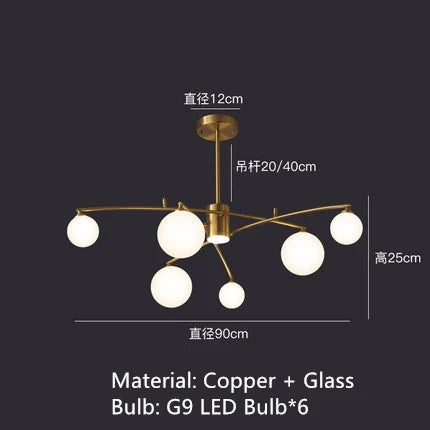 Lustre moderne en métal et verre pour intérieur contemporain — LZ4X9Q