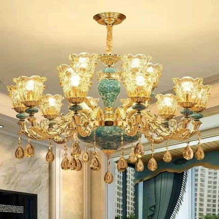 Lustre en cristal et céramique pour éclairage élégant — LZ4P7XQ