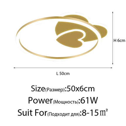 Plafonnier rond doré avec télécommande pour intérieur — LZ7D9X