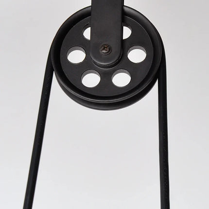 Suspension industrielle vintage à 3 têtes avec poulie en fer — LZ4X9P