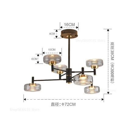 Lustre LED nordique en verre style post-moderne de luxe — LZ4X9P2