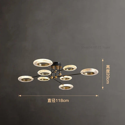 plafonnier led en cuivre avec abat-jour pmma haute transmission