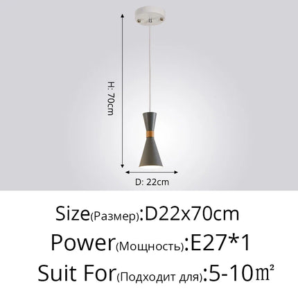 Suspension moderne en bois au design macaron créatif — LZ4X9P