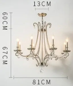 Lustre rétro en métal coulé style fer forgé pour intérieur — LZ4X9T2