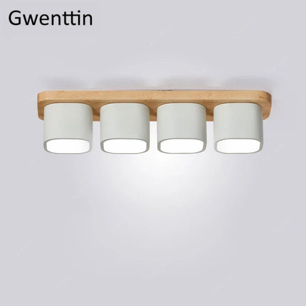 Plafonnier design nordique en bois et fer pour intérieur décoratif — LZ4T9X