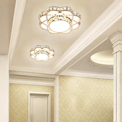 Plafonnier LED intelligent à motif floral en cristal moderne — LZ4X9QJ
