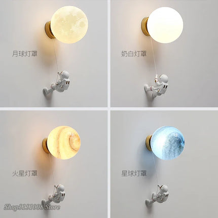 Applique murale 3D astronaute avec lune décorative pour enfants — LZ4X9B