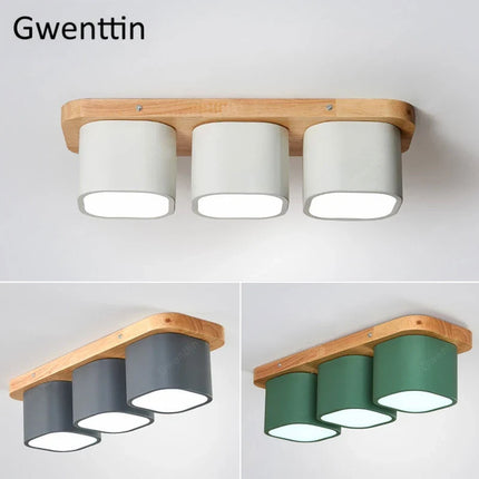 Plafonnier design nordique en bois et fer pour intérieur décoratif — LZ4T9X