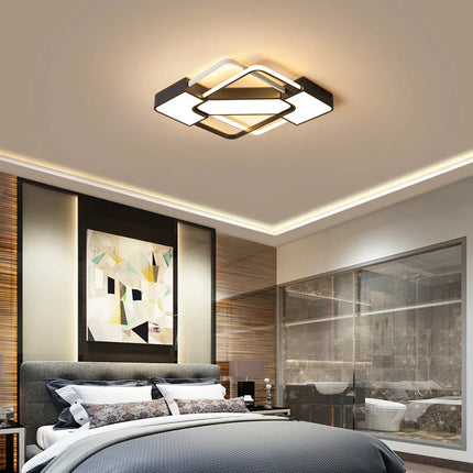 Plafonnier LED Art Déco géométrique pour éclairage intérieur luxueux — LZ4X9P2
