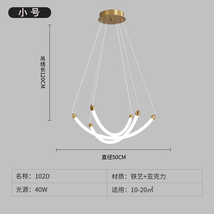 Lustre LED nordique réglable en acrylique et métal — LZ4X9P2