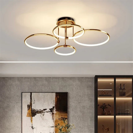 Lustre LED postmoderne à anneau pour décoration nordique — LZ4X9T1