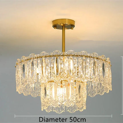 Lustre rond en verre pour intérieur moderne — LZ4X9T