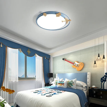 Plafonnier LED réglable en bois pour enfants motif dessin animé — LZ7D9X