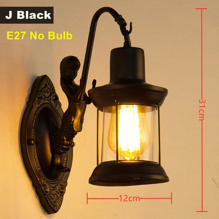 Applique murale LED rustique en fer vintage pour intérieur et extérieur — LZ4X9P2