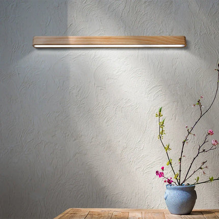Applique murale LED en bois massif au design japonais moderne — LZ4T9XQ