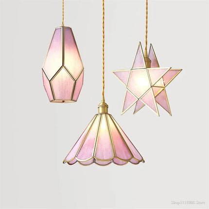 Lampe de chevet en verre moderne avec décor floral suspendu — LZ4X9QJ