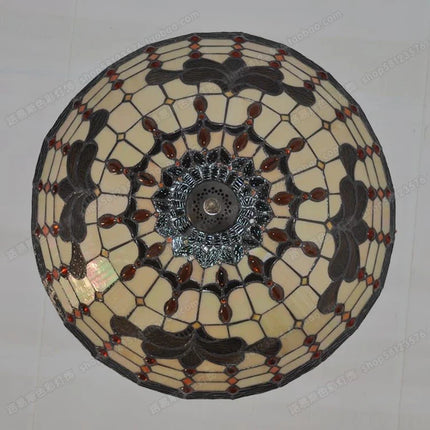 Plafonnier en verre style Tiffany rétro européen pour décoration ancienne — LZ4X9M