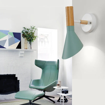 Applique murale design nordique en bois et fer moderne — LZ4X9J
