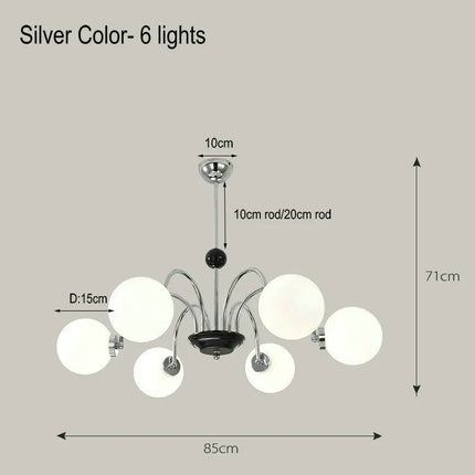 Lustre suspension LED en verre style nordique américain — LZ4X9P