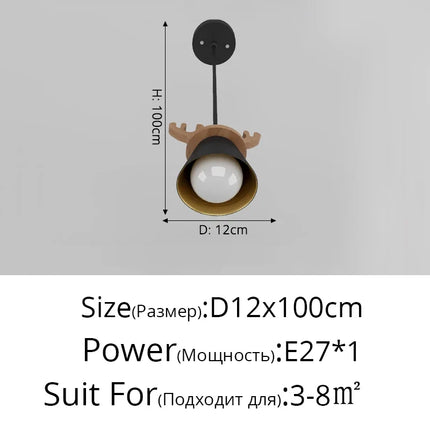 Suspension LED style nordique avec décoration élan — LZ4X9T