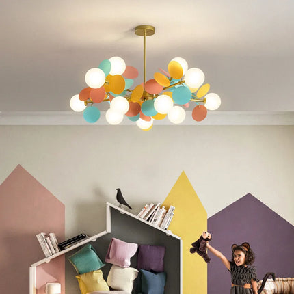 Lustre LED globe en verre acrylique coloré pour enfants — LZ4X9P2