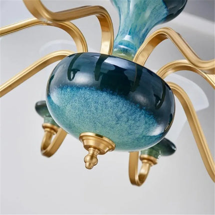 Lustre suspension en céramique et cuivre au design moderne épuré — LZ4X9J