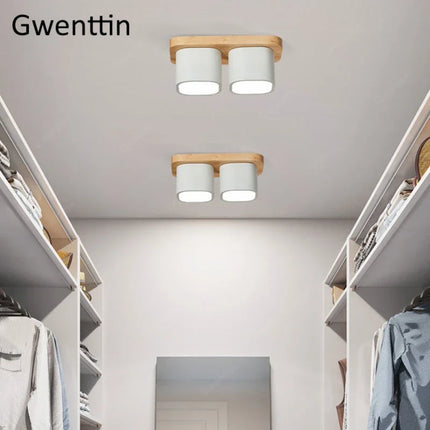 Plafonnier design nordique en bois et fer pour intérieur décoratif — LZ4T9X