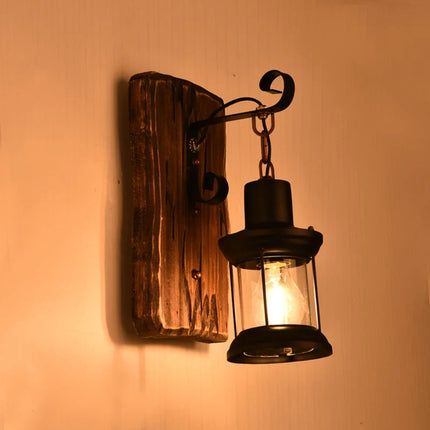 Applique murale industrielle en bois pour café et restaurant — LZ4X9T2