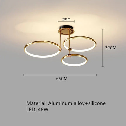 Lustre LED moderne avec variateur et télécommande pour intérieur — LZ4X9J