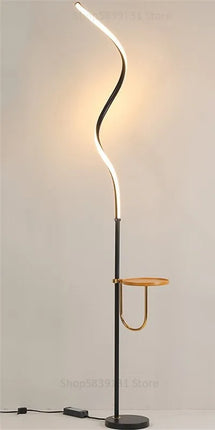 Lampadaire LED courbe au design nordique moderne — LZ4T9X