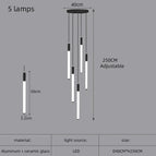 5 lampes / Or / Lumière blanche