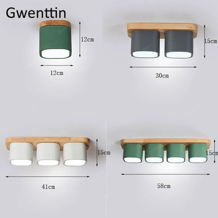 Plafonnier design nordique en bois et fer pour intérieur décoratif — LZ4T9X