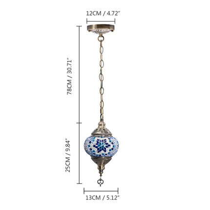 Suspension artisanale en verre mosaïque style méditerranéen — LZ4X9QJ