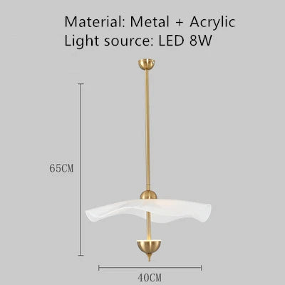 Lustre LED nordique en métal doré et acrylique pour intérieur — LZ4X9P
