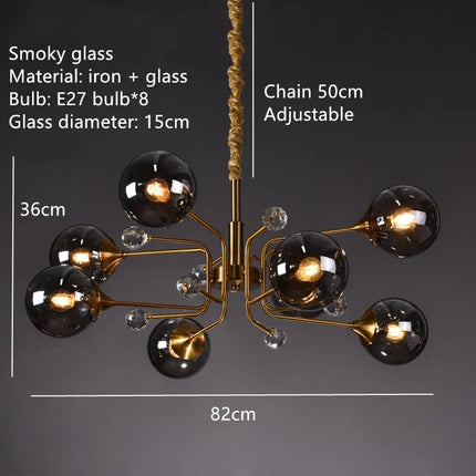 Suspension nordique réglable en verre transparent pour intérieur — LZ4X9P
