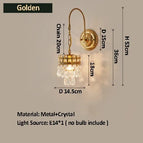 Doré / Diamètre 14,5 x H 53 cm / Aucune ampoule incluse | Douille E14