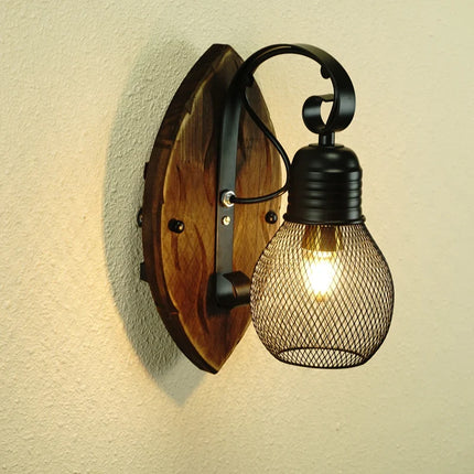 Applique murale en bois massif au style rétro pour décoration intérieure — LZ4X9T2