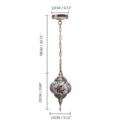 Suspension artisanale en verre mosaïque style méditerranéen — LZ4X9QJ