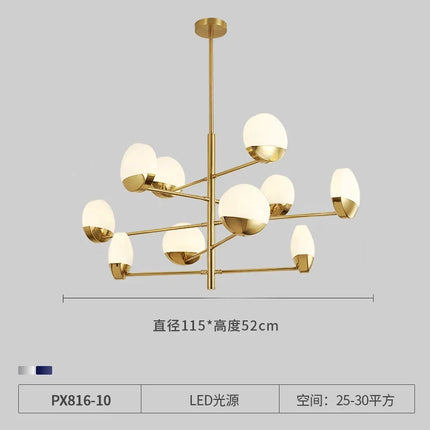 Lustre LED en verre au design créatif pour intérieur élégant — LZ4P9X