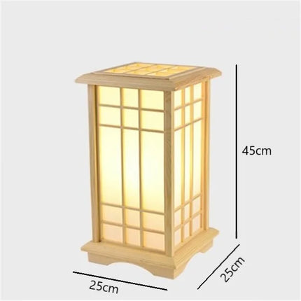 Lampadaire LED japonais moderne en bois massif style Tatami — LZ4X9J