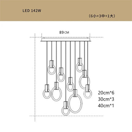 lustre led suspendu style loft pour escalier