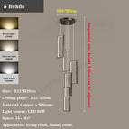 5 têtes / Corps de lampe noir / Blanc froid, pas de télécommande